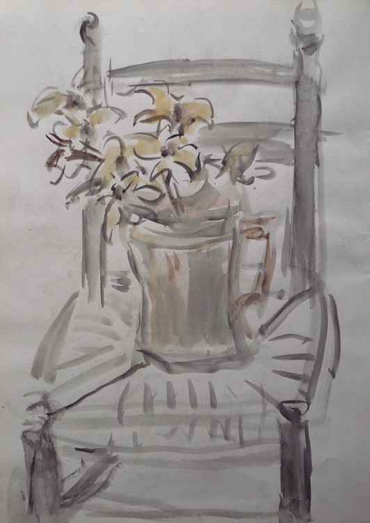 Bouquet sur une chaise #2 / verso : idem dessin