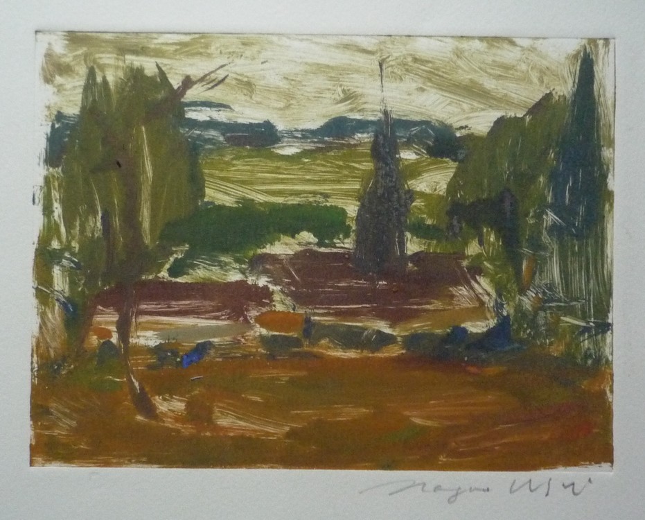 Le village #1 | Estampe signe [monotype]