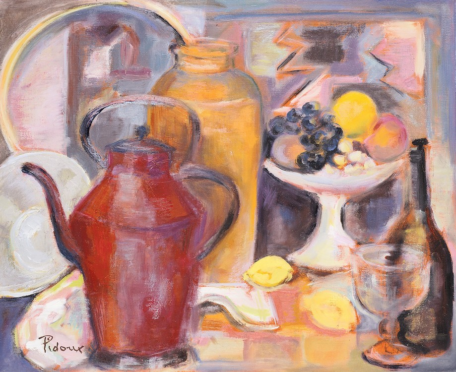 Nature morte  la coupe de fruits