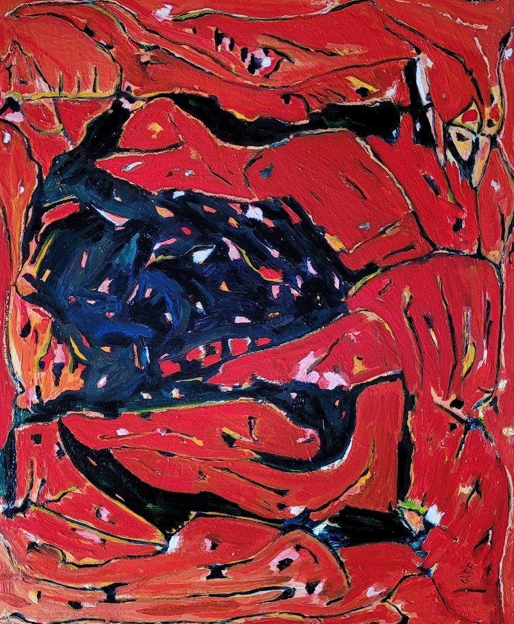 Composition en rouge 