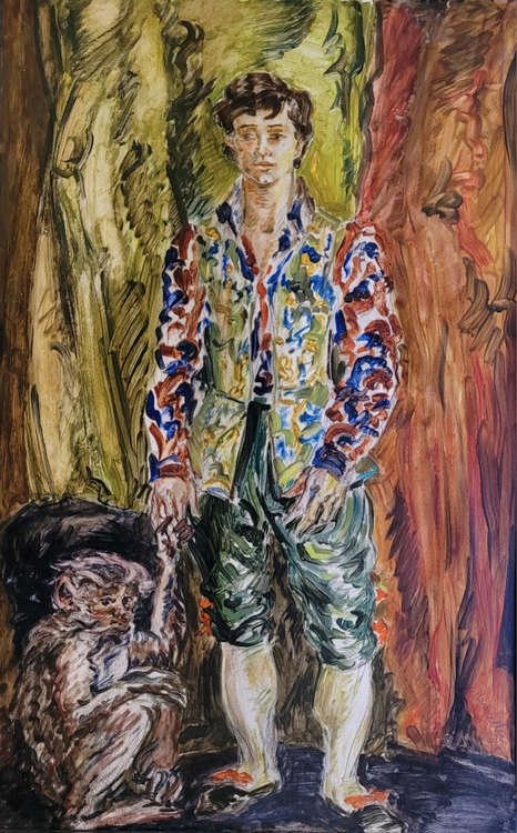 Homme au costume bariol
