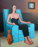 Femme au fauteuil bleu