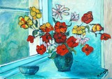 Bouquet devant la fen�tre