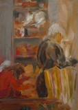 Evelyne peignant
