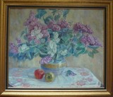 Bouquet de lilas mauves et blancs