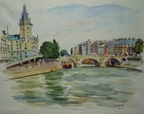 Vue de Paris, le pont Saint-Michel
