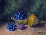 Nature morte au raisin et � la prune