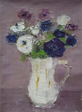 Bouquet de fleurs au vase blanc