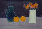 Nature morte avec pichet, fleurs et fruits