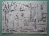 Maison au magasin d'antiquits | verso : esquisse