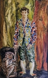 Homme au costume bariol