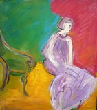 Femme � la robe mauve